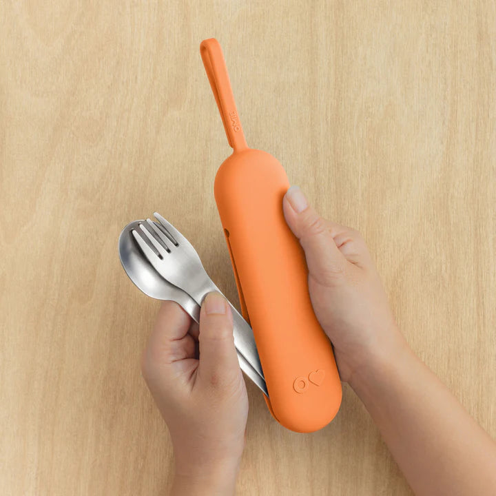 OmieUp stainless steel utensil pod set- sunny