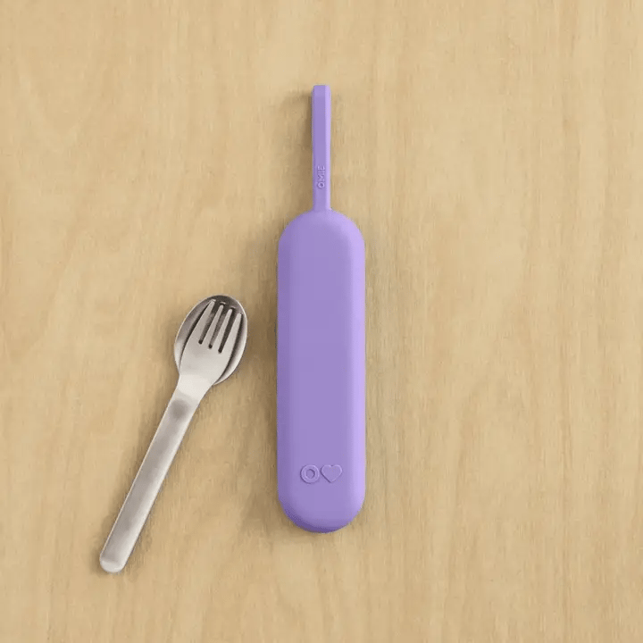 OmieUp stainless steel utensil pod set- violet