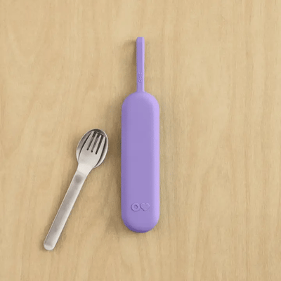 OmieUp stainless steel utensil pod set- violet