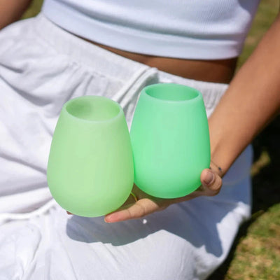 Porter Green silicone tumblers- gerbera & leaf