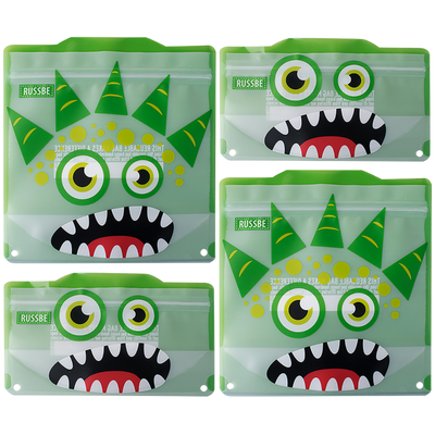 Reusable snack and sandwich bags- green monster