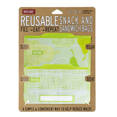Reusable snack and sandwich bags- pear linen