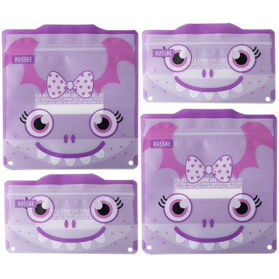 Reusable snack and sandwich bags- purple monster