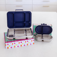 Adventure Snacks Stainless Steel 5 Compartment V2 Lunchbox & Snack Box Bundle - Royal Blue
