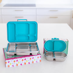 Adventure Snacks Stainless Steel 5 Compartment V2 Lunchbox & Snack Box Bundle - Jungle Green