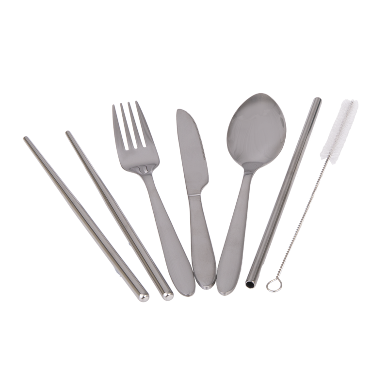 Traveller's 6 piece cutlery set- silver