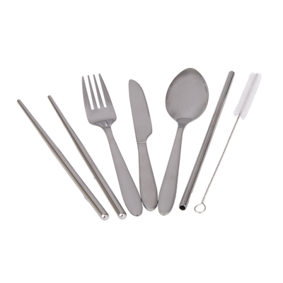 Traveller's 6 piece cutlery set- silver