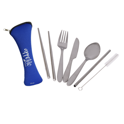 Traveller's 6 piece cutlery set- silver