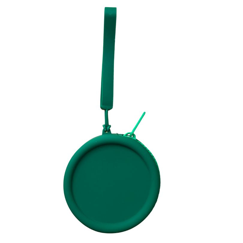 Round coin pouch forest green