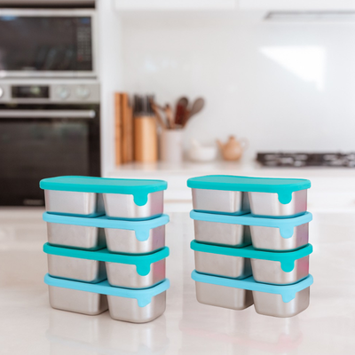 Adventure Snacks Stainless Steel Snack Box - 8 Pack - Green & Blue [PRE-ORDER]