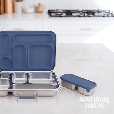 Adventure Snacks Stainless Steel 5 Compartment Starter Bundle - Royal Blue