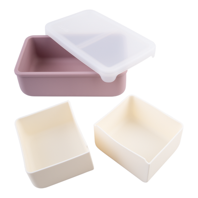 Melii silicone bento with dividers- blue & mint