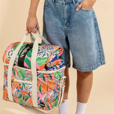 Kollab picnic bag- leopard tropics