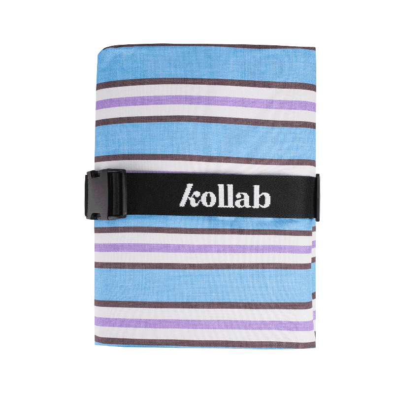 Kollab picnic mat- choc blue stripe