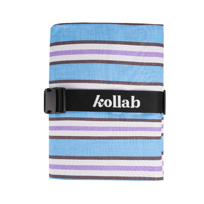 Kollab picnic mat- choc blue stripe