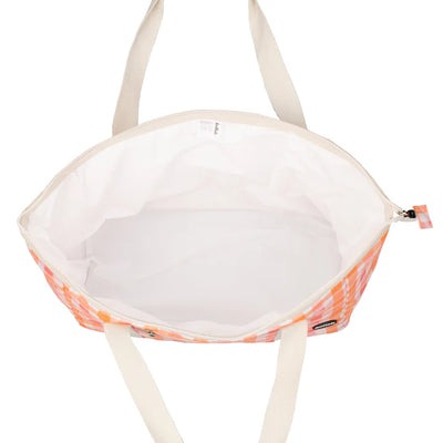 Kollab tote bag- watermelon peach check