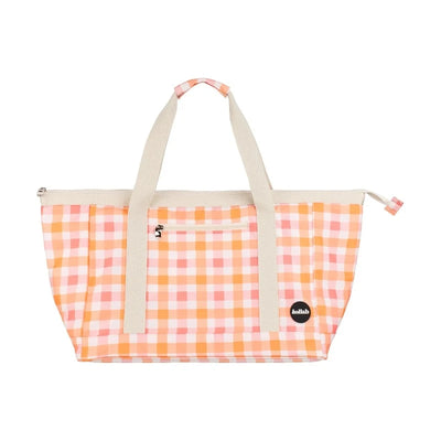 Kollab tote bag- watermelon peach check