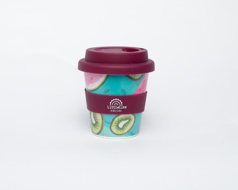 Litte Cino Social Babycino Cup- Not So Forbidden Fruit (Burgundy Lid)