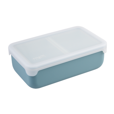 Melii silicone bento with dividers- blue & mint