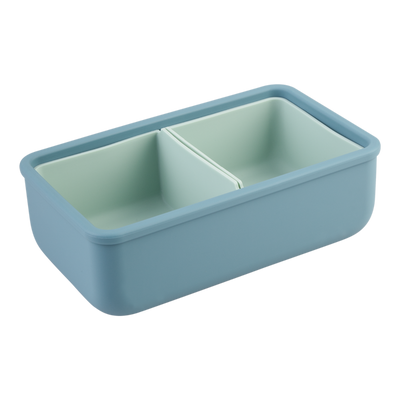 Melii silicone bento with dividers- blue & mint