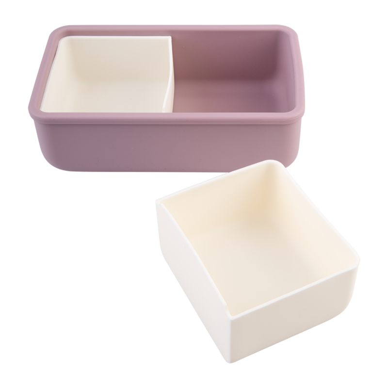 Melii silicone bento with dividers- blue & mint