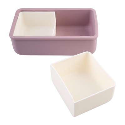 Melii silicone bento with dividers- blue & mint