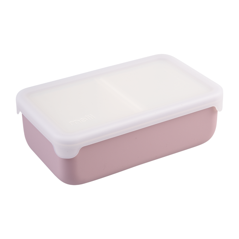 Melii silicone bento with dividers- blue & mint