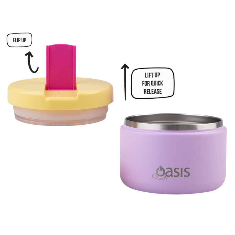 Oasis food flask 300ml -bubblegum pink