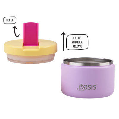 Oasis food flask 300ml -bubblegum pink