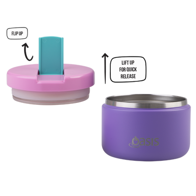 Oasis food flask 300ml -mermaid purple