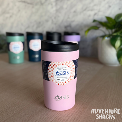 oasis travel coffee cup carnation pink