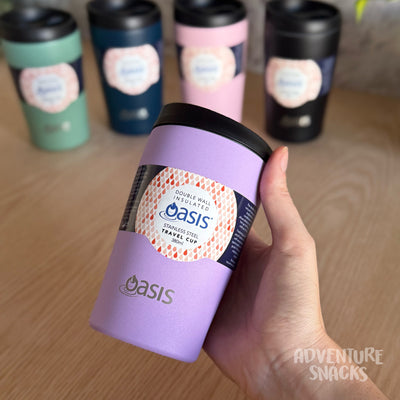 oasis travel coffee cup purple