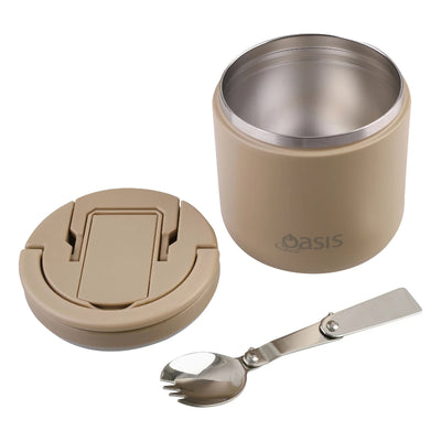Oasis food flask with quick release lid - 550ml - latte