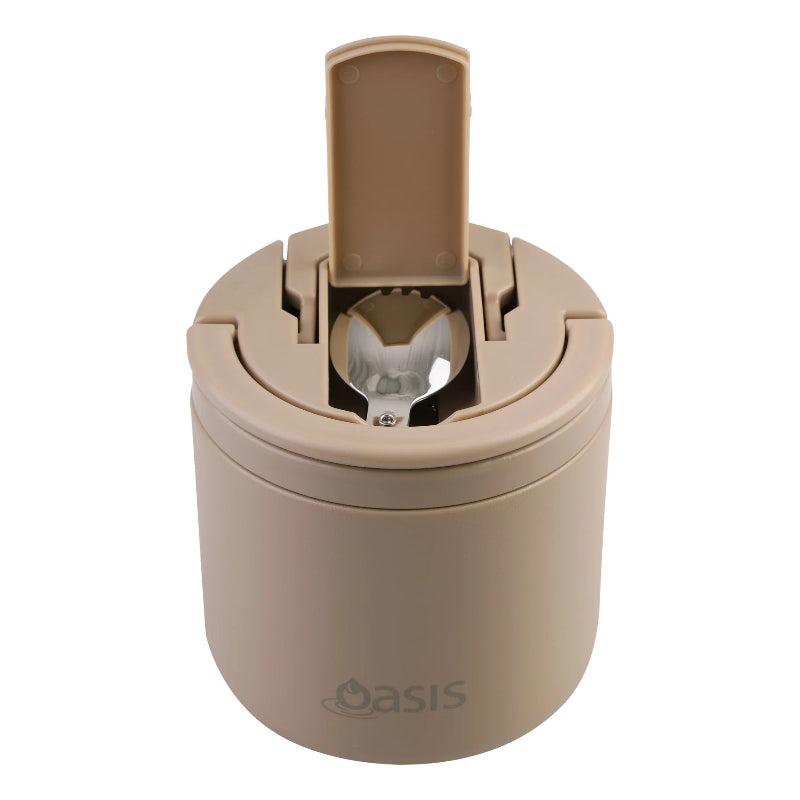 Oasis food flask with quick release lid - 550ml - latte