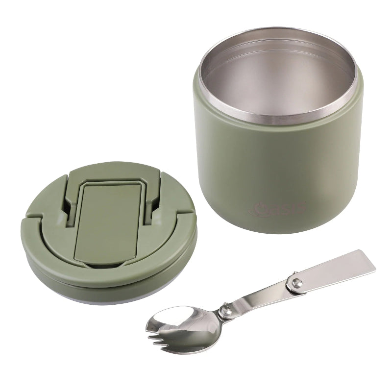 Oasis food flask with quick release lid - 550ml - Olive green