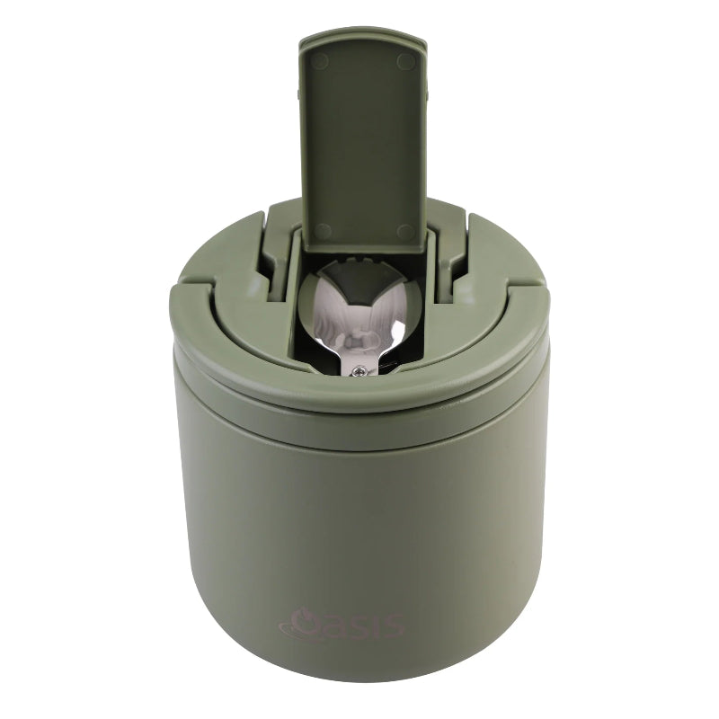 Oasis food flask with quick release lid - 550ml - Olive Green