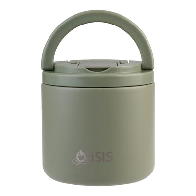 Oasis food flask with quick release lid - 550ml - olive green