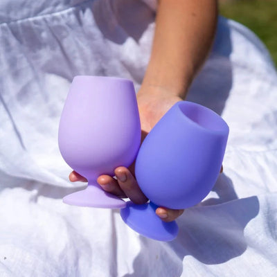 Porter Green Silicone Wine Glasses- tanzanite and amethyst