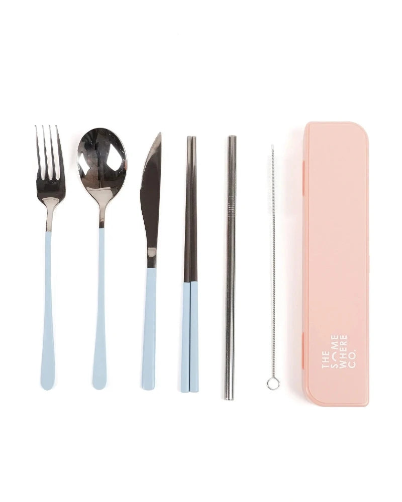 The somewhere co cutlery- silver with blue 