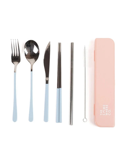 The somewhere co cutlery- silver with blue 
