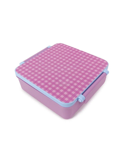 The Somewhere Co Mini Bento Lunch Box- lilac gingham