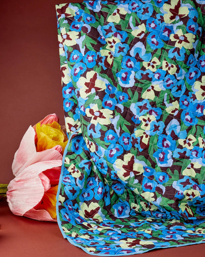 The somewhere co XL picnic rug- pansy patch