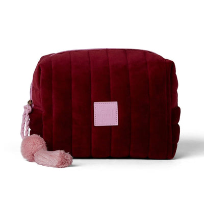 The somewhere co velvet cosmetic case- burgundy