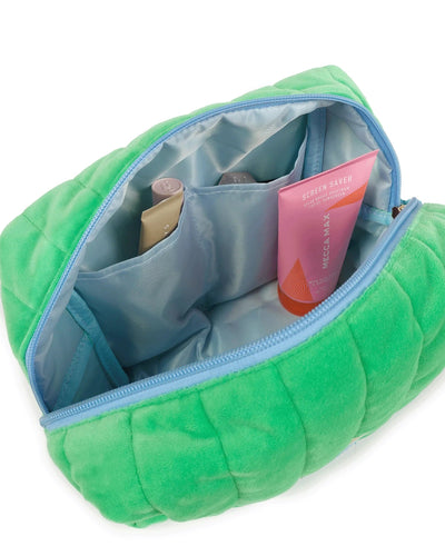 The somewhere co velvet cosmetic case- green
