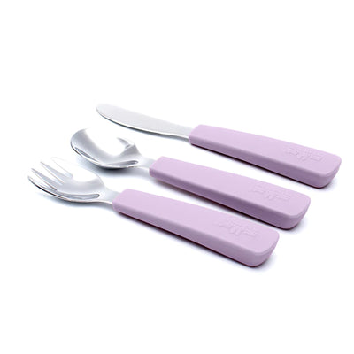 We Might Be Tiny Toddler Feedie Cutlery Set Lilac
