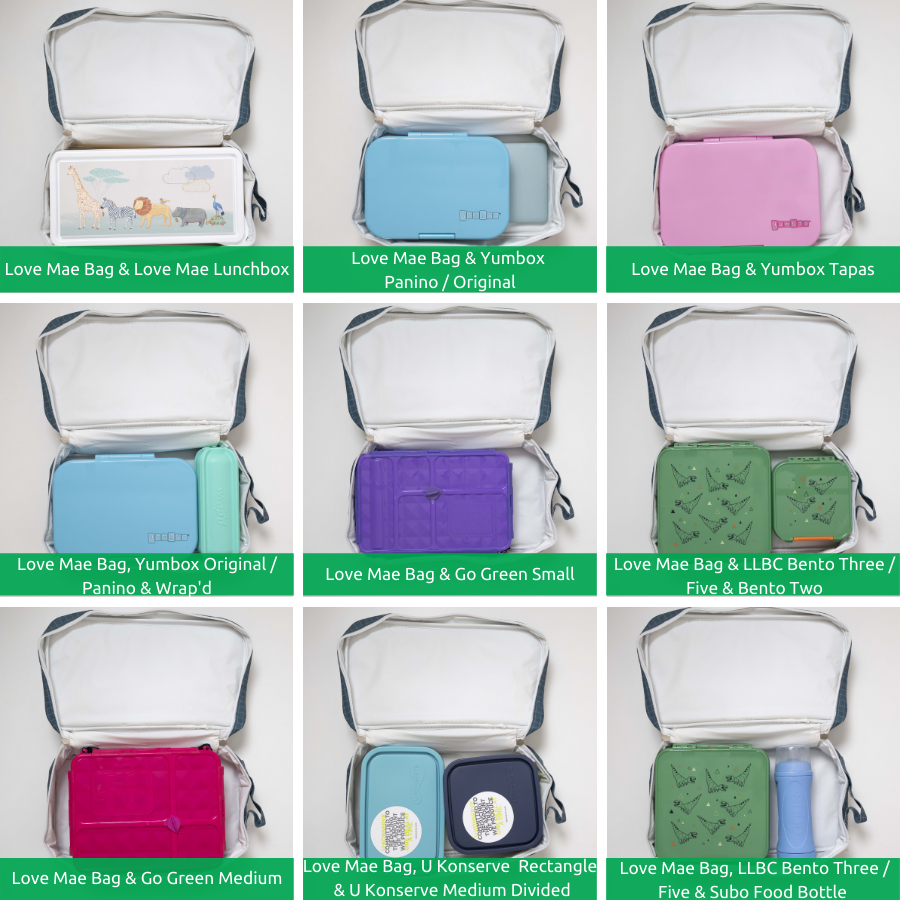 Love Mae bag and lunchboxes