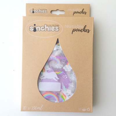 Sinchies Reusable Food Pouches - Unicorns and Rainbows