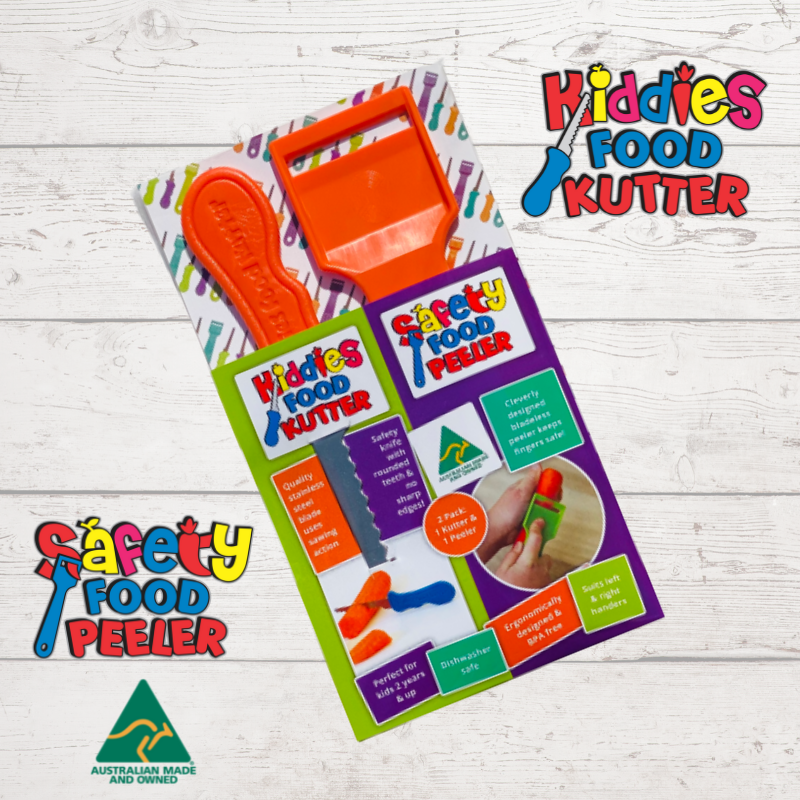 Kiddies Food Kutter & Peeler Twin Pack - Orange