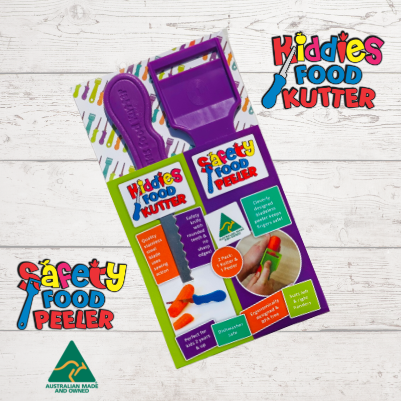 Kiddies Food Kutter & Peeler Twin Pack - Purple