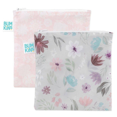 Bumpkins Reusable Snack Bags Large 2 pack - Floral & Lace